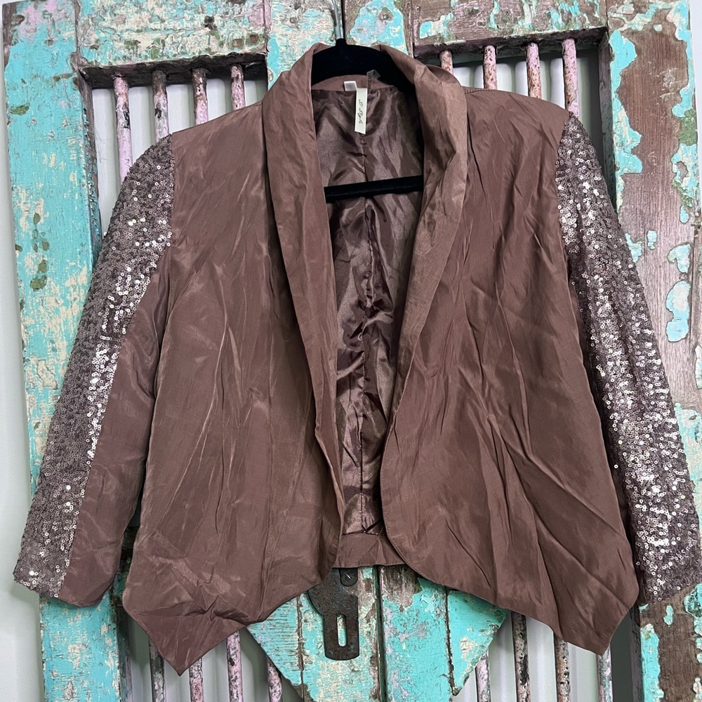 Sequin Sleeve Blazer